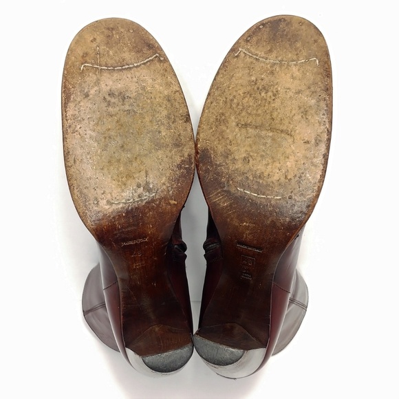 CNC Costume National Zip Up Luxury Runway burgundy 70’s calf leather Boots - Picture 6 of 10